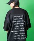 a.p.o.v.  バックシティープリントメッシュ切り替えオーバーサイズTシャツ/ブラック
