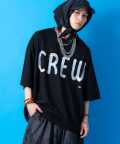 【期間限定 5％OFF】 a.p.o.v. -ankoROCK's select- ラフ書きロゴプリントオーバーサイズTシャツ/ブラック