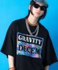 a.p.o.v.  フラワーミックスビッグボックスロゴプリントオーバーサイズTシャツ/ブラック