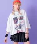 a.p.o.v.  レトロパンキッシュコラージュプリントオーバーサイズTシャツ/ホワイト
