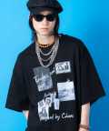 a.p.o.v.  レトロパンキッシュコラージュプリントオーバーサイズTシャツ/ブラック