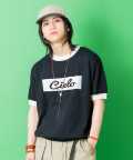 【期間限定 10％OFF】 a.p.o.v. -ankoROCK's select- ボックスロゴリンガーパイルニットTシャツ/ブラック