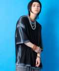 【期間限定 5％OFF】 a.p.o.v. -ankoROCK's select- 縁取りスプレーペインティングオーバーサイズTシャツ/ブラック