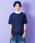a.p.o.v.  ニットTシャツ/ネイビー