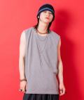 a.p.o.v. -ankoROCK's select- ピグメントフェードワッフルオーバーサイズタンクトップ/グレー