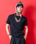 【期間限定 5％OFF】 a.p.o.v. -ankoROCK's select- 短丈スリムTシャツ/ブラック