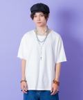 a.p.o.v.  カットオフUネックルーズTシャツ/ホワイト