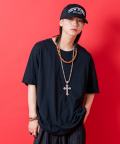a.p.o.v.  カットオフUネックルーズTシャツ/ブラック