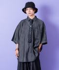 a.p.o.v.  無加工デニムオーバーサイズシャツ/ブラック