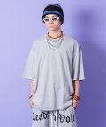 a.p.o.v. -ankoROCK's select- クロスネックオーバーサイズTシャツ/グレー
