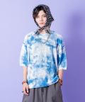 a.p.o.v.  ダートスプレープリントオーバーサイズニットTシャツ/ブルー