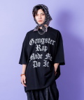 a.p.o.v.  ギャングスタロゴデザインプリントオーバーサイズTシャツ/ブラック