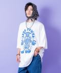 a.p.o.v.  アメカジライクコミカルゼウス＆ロゴオーバーサイズTシャツ/ホワイト