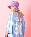 a.p.o.v.  ビッグナンバリングシャイニーポリオーバーサイズフットボールシャツ/ライトブルー