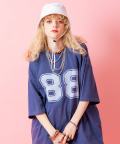 a.p.o.v.  ナンバリングプリントピグメントオーバーサイズTシャツ/ネイビー