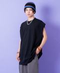 a.p.o.v. -ankoROCK's select- オーバーサイズコットンノースリーブ/ブラック