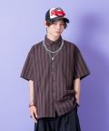 a.p.o.v. -ankoROCK's select- レトロストライプシャツ/ブラウン