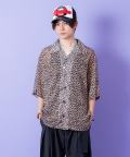 a.p.o.v.  レオパードポリシフォンオーバーサイズ開襟シャツ/ベージュ