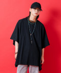 a.p.o.v. -ankoROCK's select- オーバーサイズライトスウェットポンチョTシャツ/ブラック