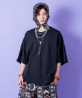 a.p.o.v.  オーバーサイズスウェットドルマンTシャツ/ブラック