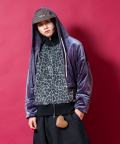 a.p.o.v. クラッシュソフトベロアオーバーサイズクロップドジップアップパーカー/グレー