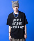 a.p.o.v. ロゴニットTシャツ/ブラック