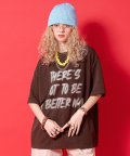 a.p.o.v. ロゴニットTシャツ/ブラウン
