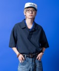 a.p.o.v. オーバーサイズコットンガーゼオープンカラーアノラックシャツ/ネイビー