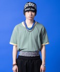 a.p.o.v. クロップド丈オーバーサイズリブリンガーTシャツ/ミント
