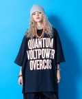 a.p.o.v. アメカジ調ロゴビッグプリントスーパーオーバーサイズTシャツ/ネイビー