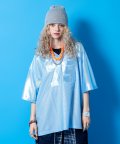 a.p.o.v. サタン＆メッシュコンビオーバーサイズナンバリングゲームTシャツ/ブルー