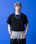 a.p.o.v. 短丈ルーズTシャツ/ブラック