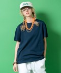 a.p.o.v. 短丈ルーズTシャツ/ネイビー