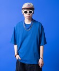 a.p.o.v. 短丈バランスオーバーサイズTシャツ/ブルー