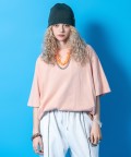 a.p.o.v. 短丈バランスオーバーサイズTシャツ/オレンジ