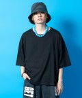a.p.o.v. オーバーサイズクロップド丈Tシャツ/ブラック