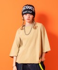 a.p.o.v. オーバーサイズクロップド丈Tシャツ/ベージュ