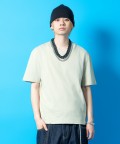 a.p.o.v. クロップド丈ダメージTシャツ/カーキ