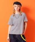 a.p.o.v. クロップド丈マイクロボーダーTシャツ/グレー