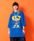 a.p.o.v. オーバーサイズマッスルプリントTシャツ/ブルー