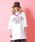 a.p.o.v. オーバーサイズロゴプリントTシャツ/ブラック