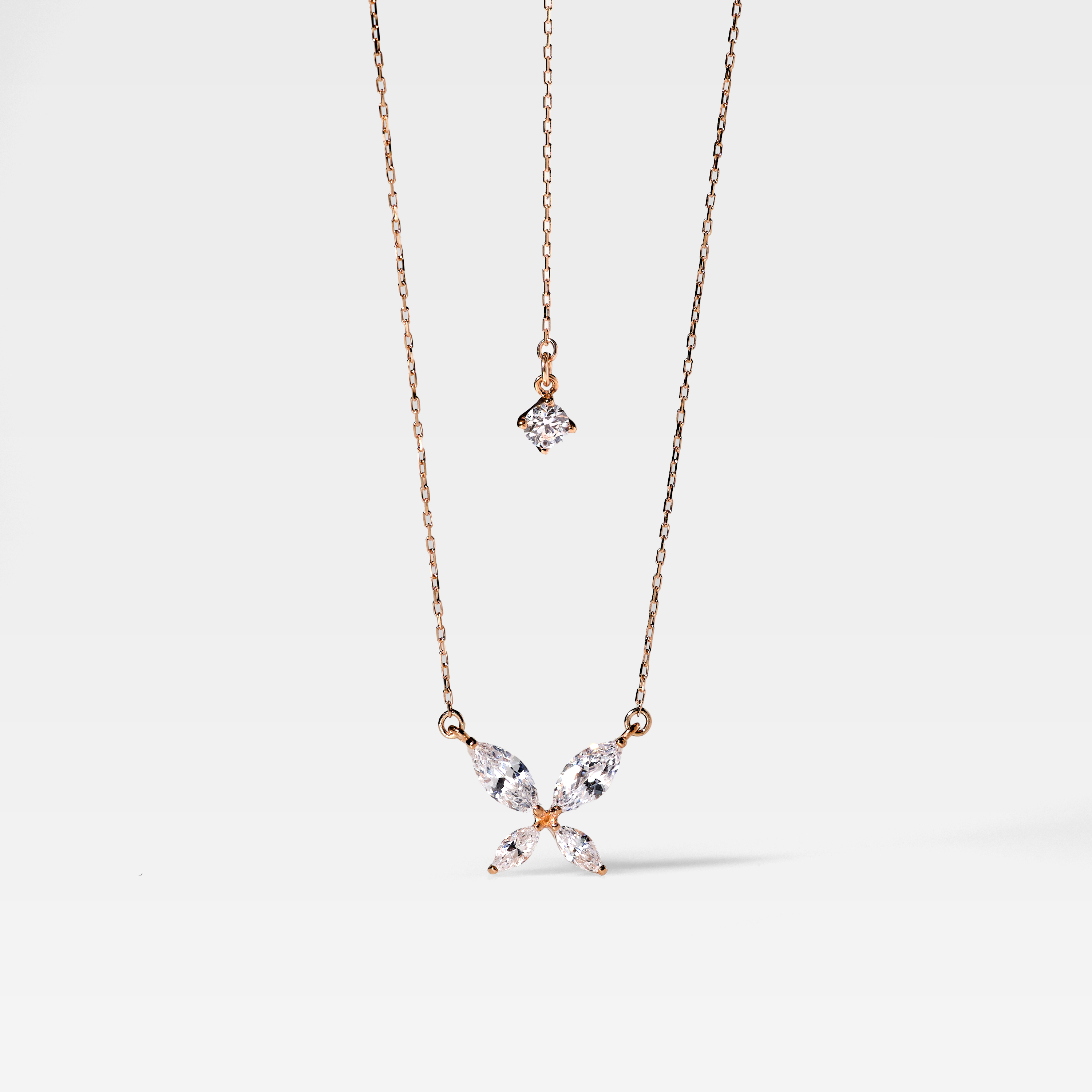 【selva secreta】Butterfly Necklace(pink-gold)