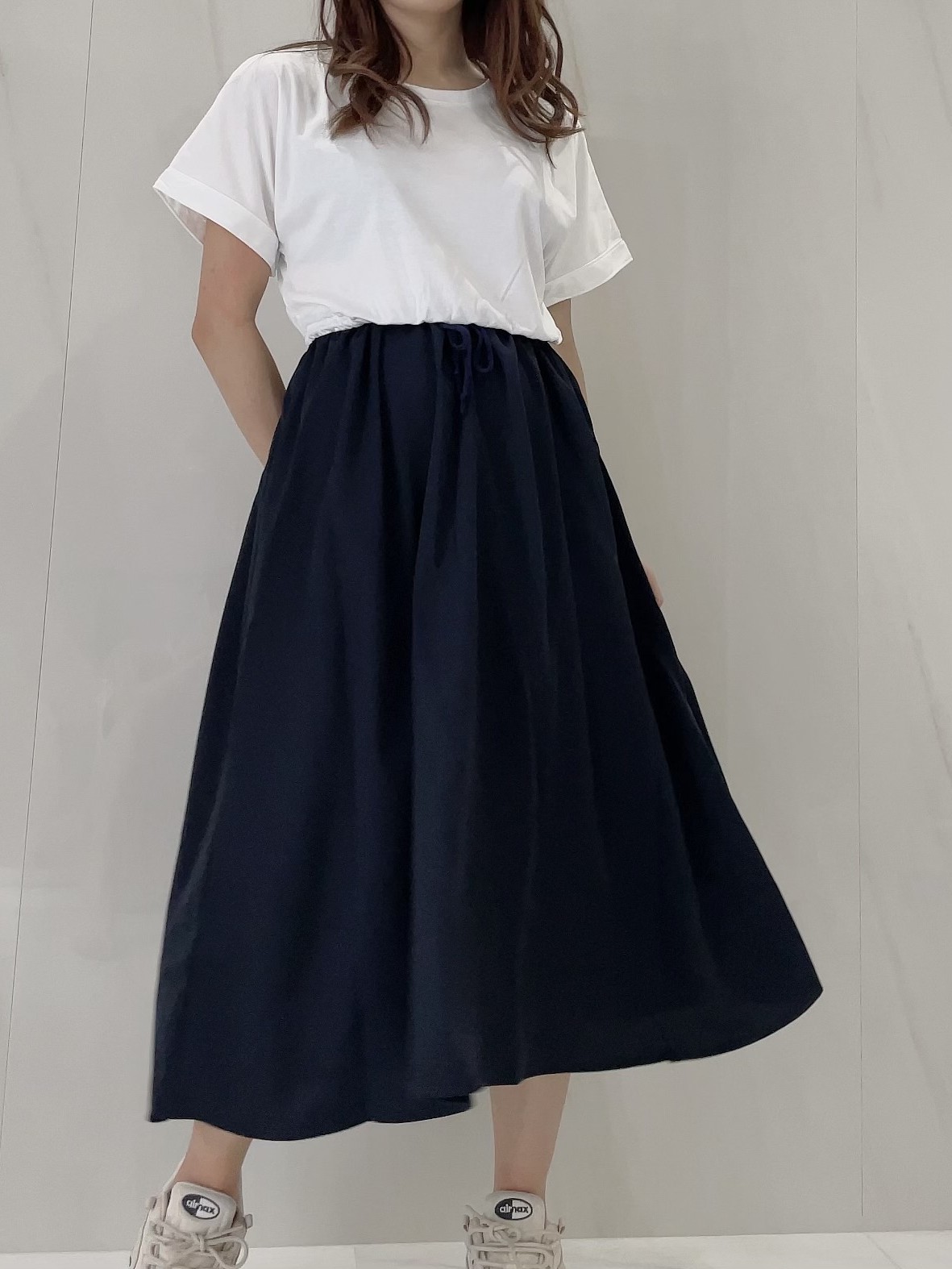 【selva secreta】CASUAL DRESS(white×navy)