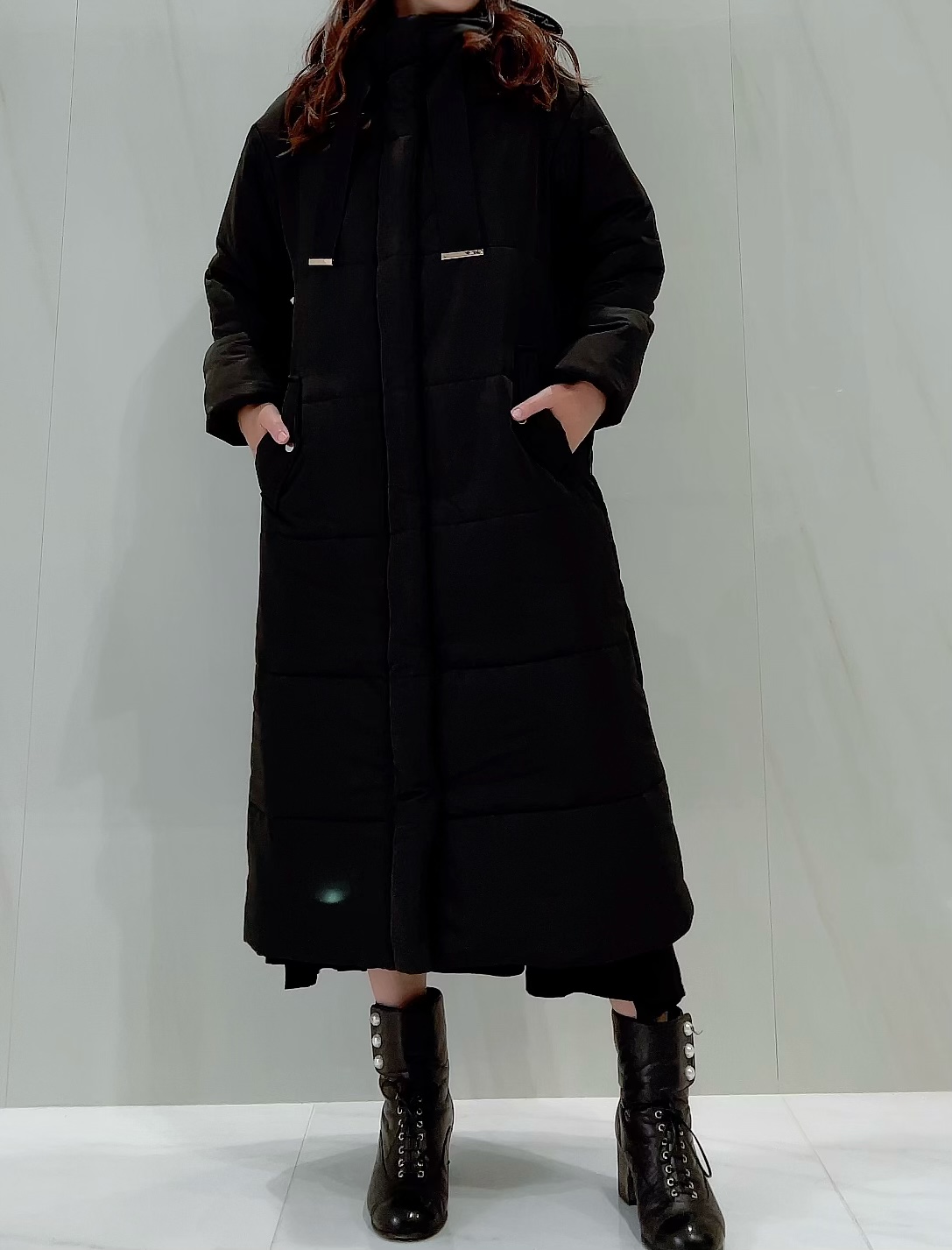 【selva secreta】SCARF  ECO DOWN COAT(black)