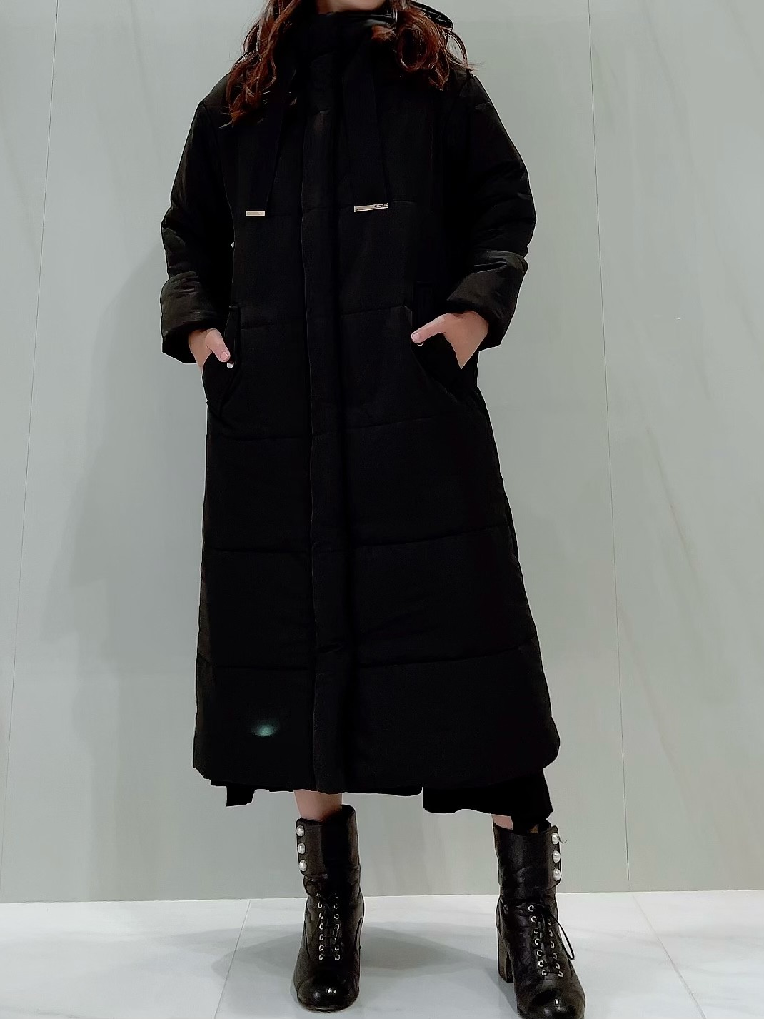 【selva secreta】SCARF  ECO DOWN COAT(black)