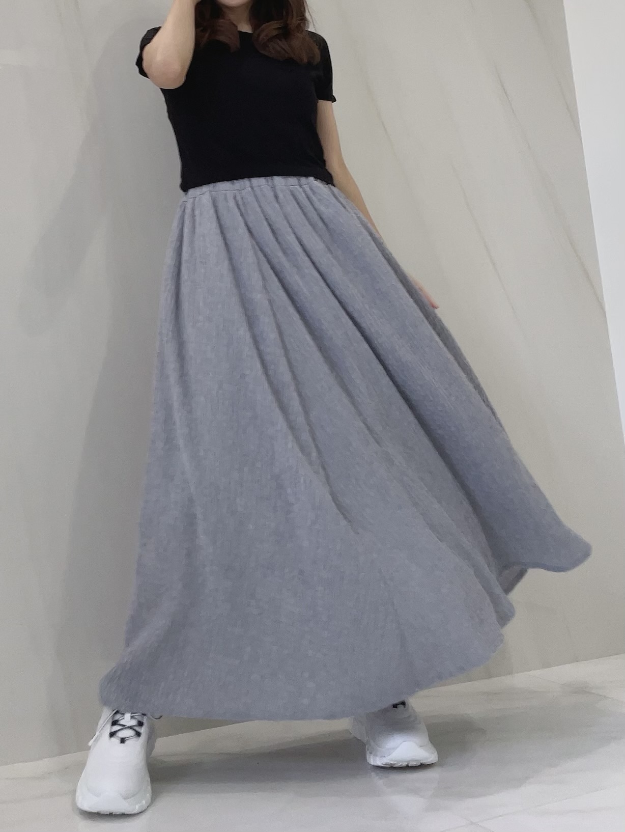 【selva secreta】WAFFLE SKIRT (gray)