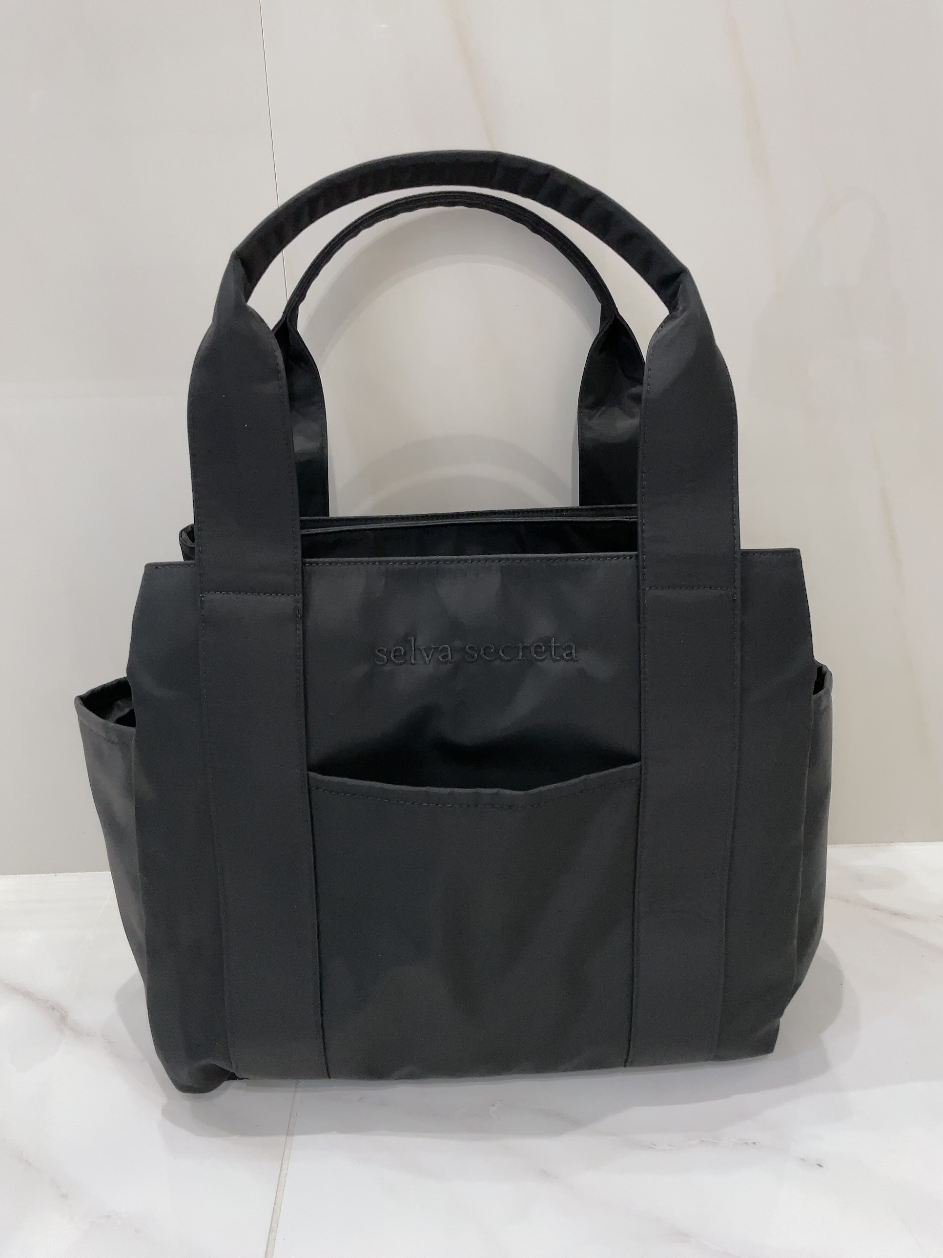【selva secreta】3-layer TOTE BAG(black×black logo)(BIG-size)