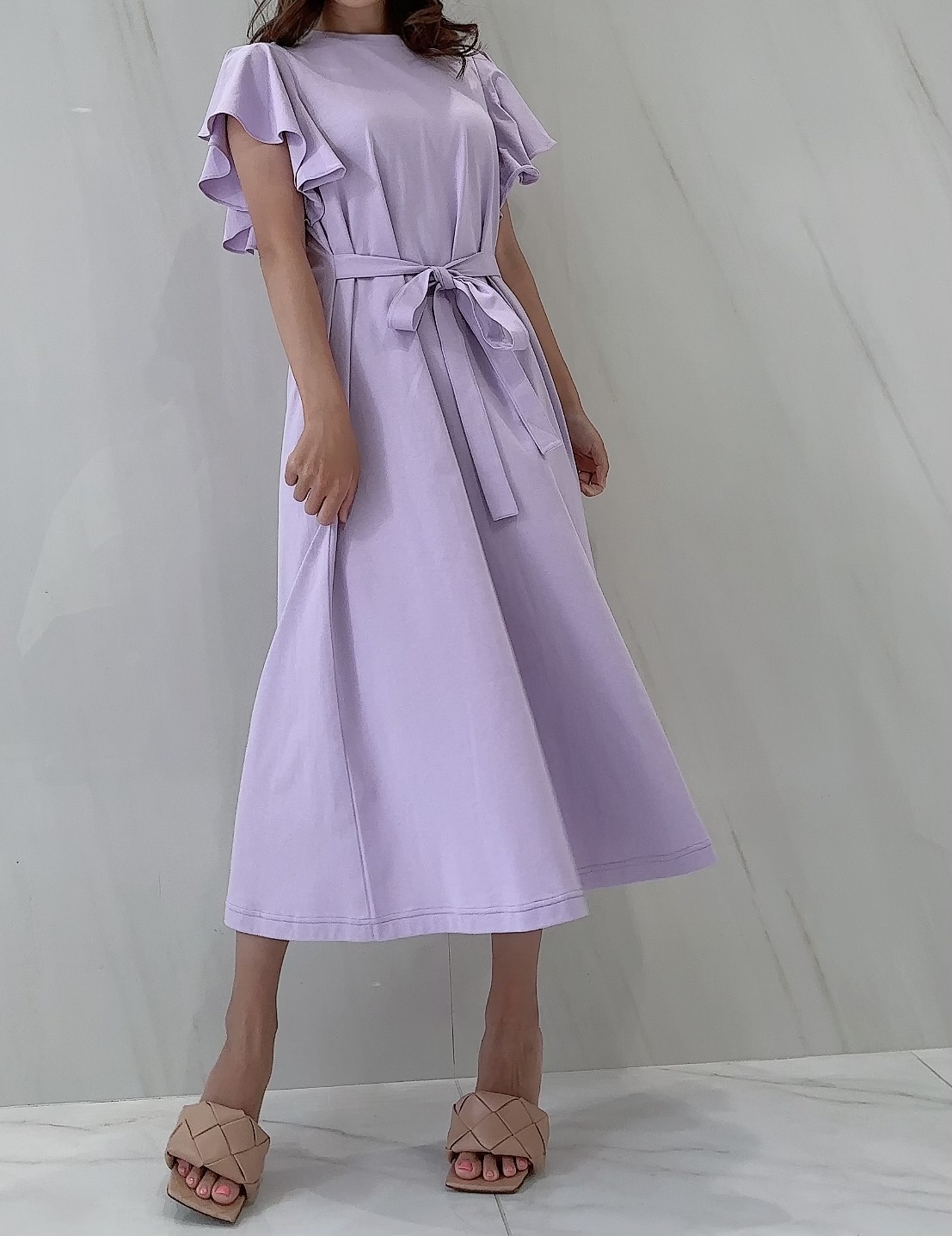 【selva secreta】FRILL Tshirt Dress(lavender)