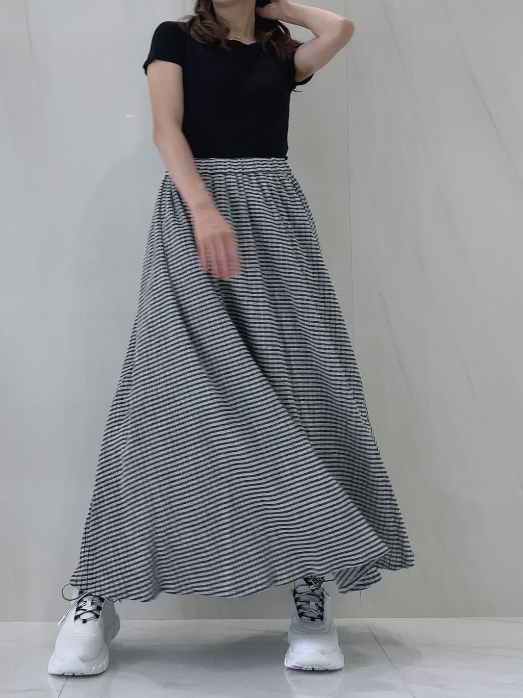 【selva secreta】WAFFLE SKIRT (check-black)