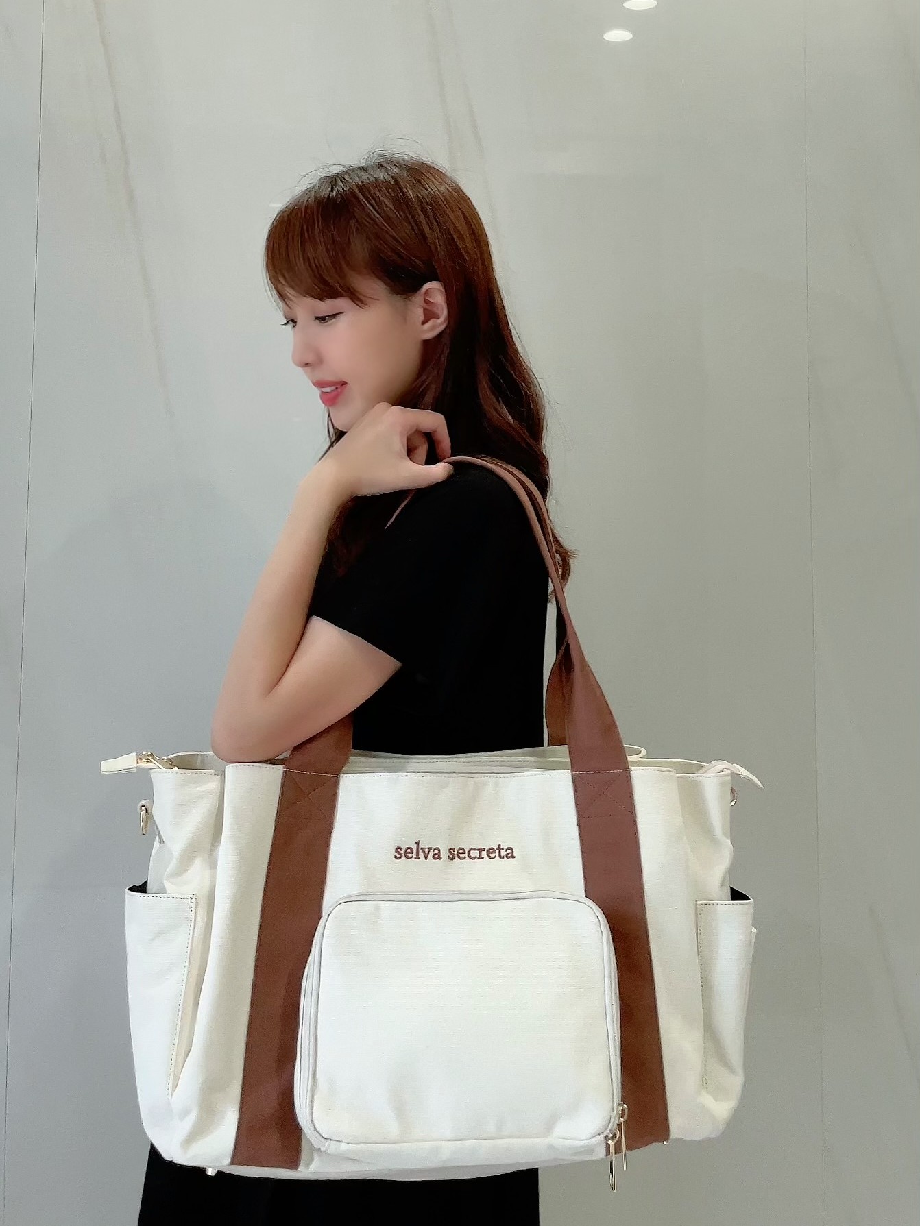 3-layer MOM TOTE BAG(white)